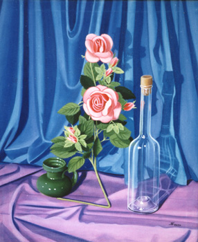 rose rosa tra blu e viola 50x60 1996